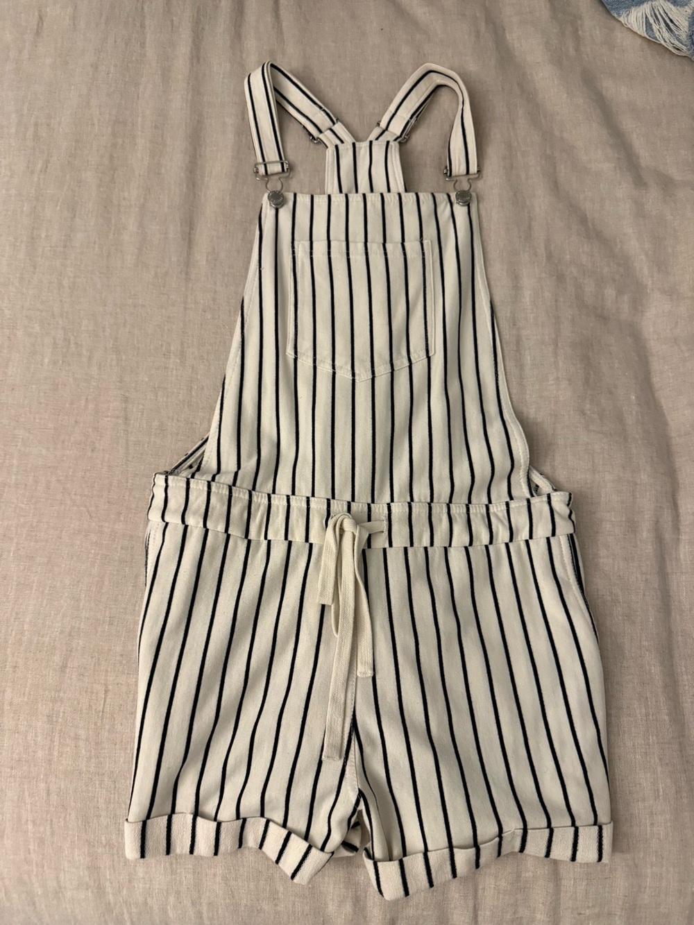 Z Supply Striped White & Black Overalls